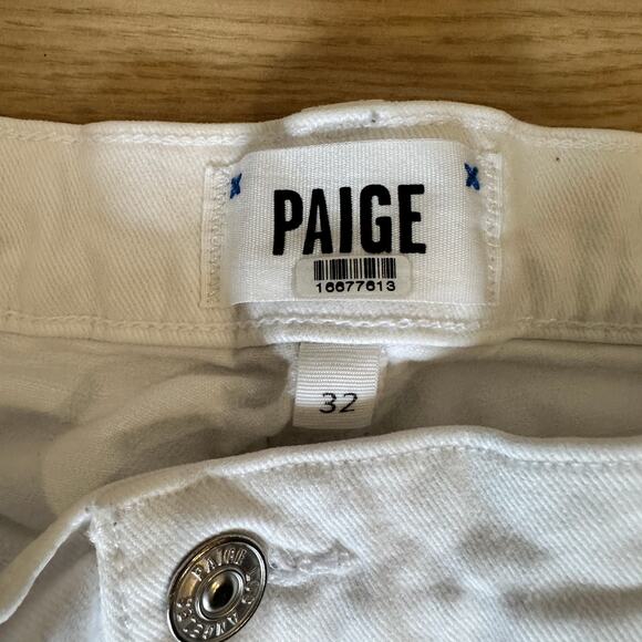 Paige White Maternity Wide Leg Jeans Size 32 Denim Raw Hem Ankle  Designer $229 - Picture 8 of 9